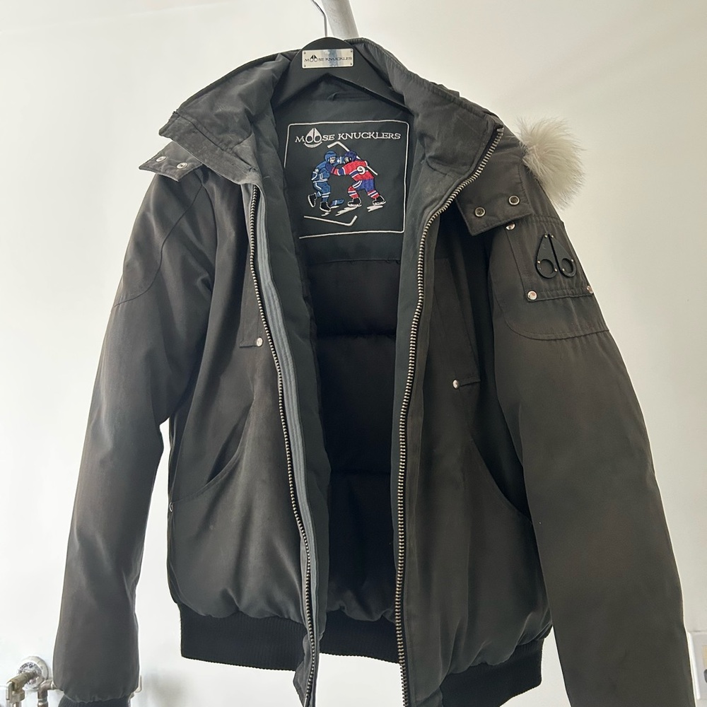 Moose Knuckles Charcoal Kid's XL Puffer Jacket